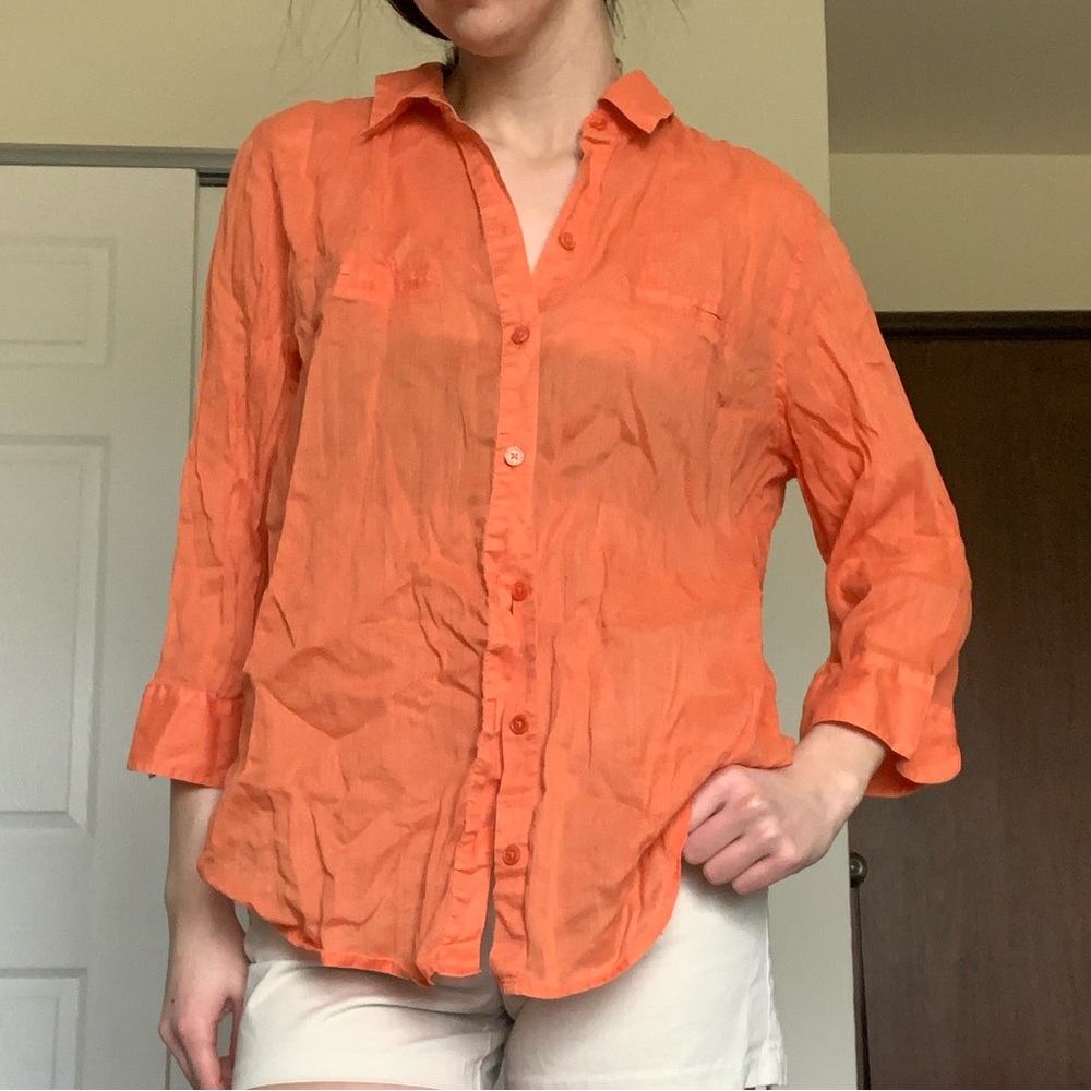 Orange button up - Picture 5 of 5